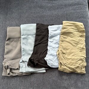 Assorted High-Waisted Shorts - Neutral Tones